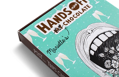 Hands Off My Chocolate gepersonaliseerde verpakking